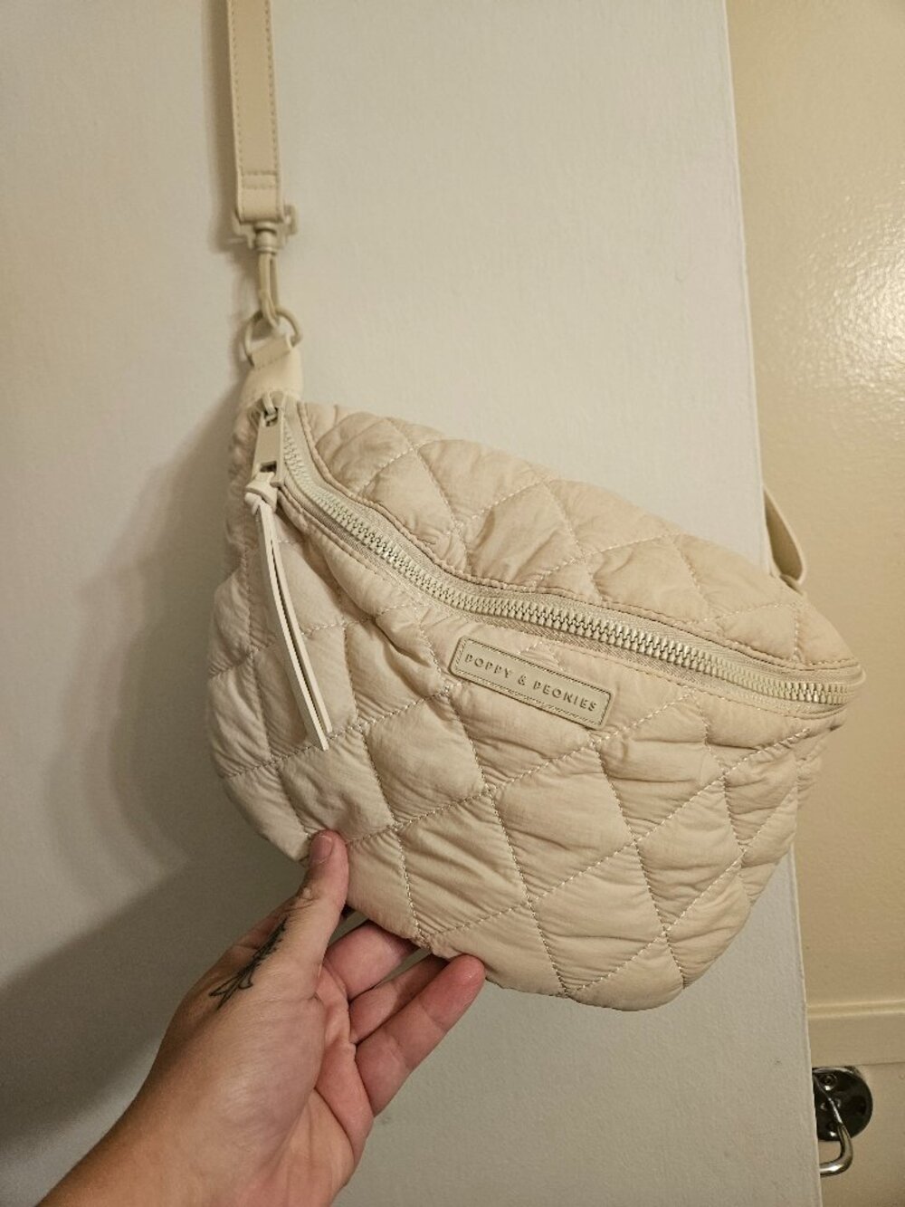 Poppy and Peonies quilted belt bag
